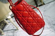 Medium Lady Dior Bag Red Cannage Lambskin Size 24 x 20 x 11 cm - 2