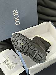 Dior Frozen-D Ankle Boot Black Calfskin, Cannage Quilted Nylon and White Shearling - 2