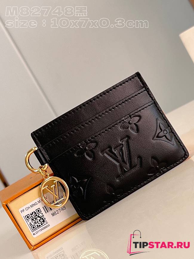 Louis Vuitton M82748 Card Holder Black Size 10x7x0.3cm - 1