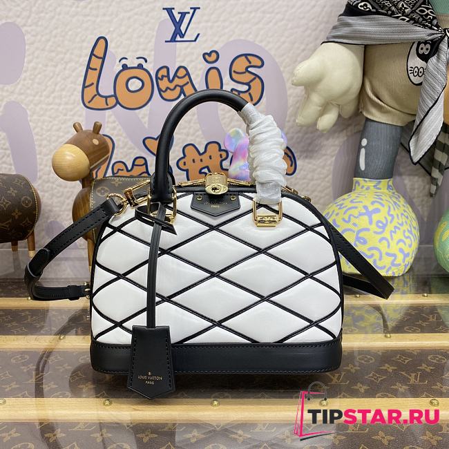 Louis Vuitton M23761 Alma BB Bag Black/White Size 23.5 x 17.5 x 11.5 cm - 1