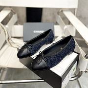 Chanel Ballet Flats G02819 Blue & Black Tweed - 4