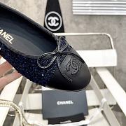 Chanel Ballet Flats G02819 Blue & Black Tweed - 2