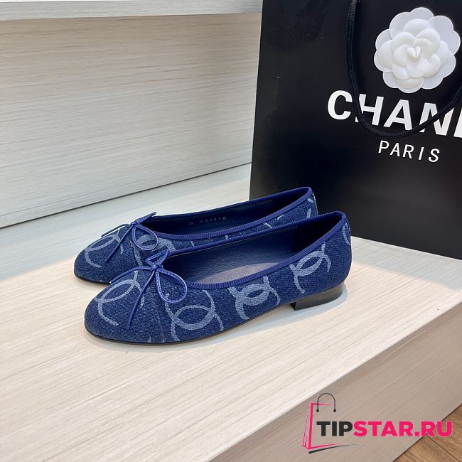 Chanel Ballet Flats G02819 Dark Blue - 1