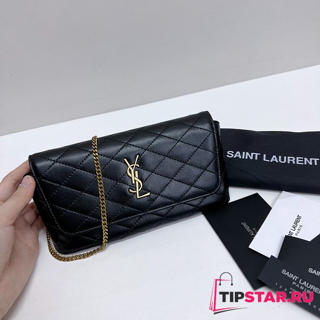 YSL Gaby Phone Holder In Quilted Leather 742579 Black Size 19 X 10 X 4,5 CM - 1