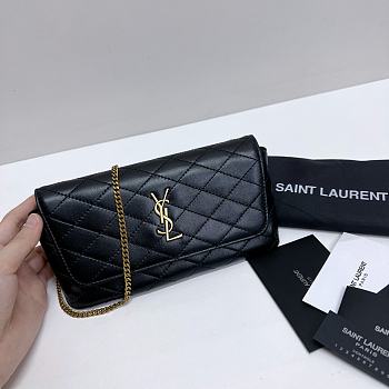 YSL Gaby Phone Holder In Quilted Leather 742579 Black Size 19 X 10 X 4,5 CM