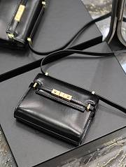 YSL Manhattan Mini Crossbody Bag In Box Saint Laurent Leather 727766 Black Size 19 X 14 X 4 CM - 4
