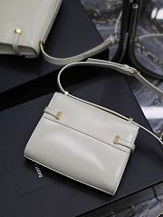 YSL Manhattan Mini Crossbody Bag In Box Saint Laurent Leather 727766 Blanc Vintage Size 19 X 14 X 4 CM - 4