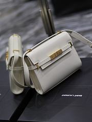 YSL Manhattan Mini Crossbody Bag In Box Saint Laurent Leather 727766 Blanc Vintage Size 19 X 14 X 4 CM - 3