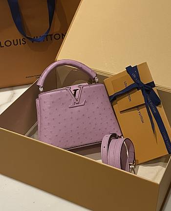 Louis Vuitton Capucines Mini N81279 Rose Pink Ostrich Size 21 x 14 x 8 cm