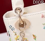 Mini Lady Dior Bag Latte Calfskin Embroidered with Multicolor Small Flowers Size 17 x 15 x 7 cm - 5