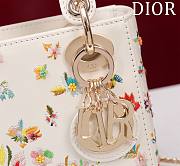 Mini Lady Dior Bag Latte Calfskin Embroidered with Multicolor Small Flowers Size 17 x 15 x 7 cm - 2