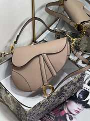 Dior Saddle Bag With Strap Warm Taupe Grained Calfskin Size 25.5 x 20 x 6.5 cm - 1