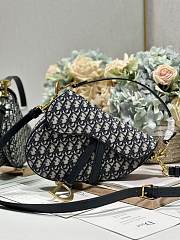 Dior Saddle Bag With Strap Blue Dior Oblique Jacquard Size 25.5 x 20 x 6.5 cm - 1