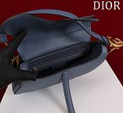 Dior Saddle Bag With Strap Indigo Blue Grained Calfskin Size 25.5 x 20 x 6.5 cm - 3
