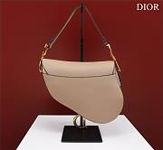 Dior Saddle Bag With Strap Powder Beige Grained Calfskin Size 25.5 x 20 x 6.5 cm - 3