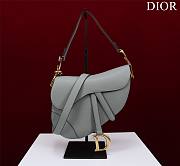 Dior Saddle Bag With Strap Stone Gray Calfskin Size 25.5 x 20 x 6.5 cm - 1