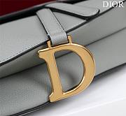 Dior Saddle Bag With Strap Stone Gray Calfskin Size 25.5 x 20 x 6.5 cm - 3