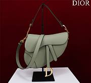 Dior Saddle Bag With Strap Cedar Green Grained Calfskin Size 25.5 x 20 x 6.5 cm - 1