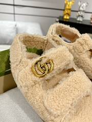 Gucci Women's Double D Sandals 771060 Beige Wool - 4