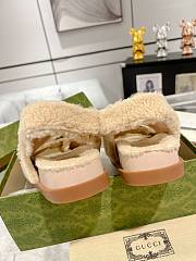 Gucci Women's Double D Sandals 771060 Beige Wool - 3