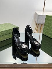 Gucci Women's Platform Pump With Double G 762386 Black Patent - 1