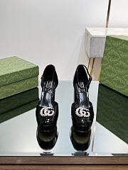 Gucci Women's Platform Pump With Double G 762386 Black Patent - 3