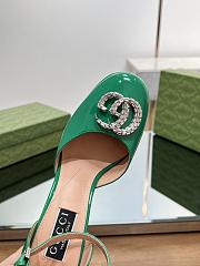 Gucci Women's Platform Pump With Double G 762386 Green Patent - 5