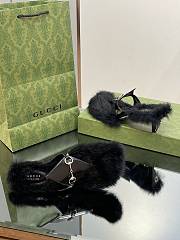 Gucci Women's Thong Sandal With Horsebit ‎764196 Black - 2