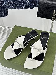 Gucci Women's Thong Sandal With Horsebit 764197 White - 1