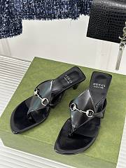 Gucci Women's Thong Sandal With Horsebit 764197 Black - 1