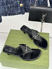 Gucci Women's Thong Sandal With Horsebit 764197 Black - 5