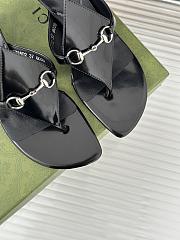 Gucci Women's Thong Sandal With Horsebit 764197 Black - 4