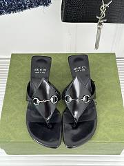 Gucci Women's Thong Sandal With Horsebit 764197 Black - 3