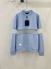 Louis Vuitton Tulle Insert Knit Pullover Blue - 1