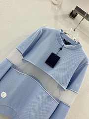 Louis Vuitton Tulle Insert Knit Pullover Blue - 5