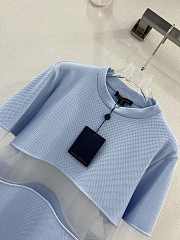 Louis Vuitton Tulle Insert Knit Pullover Blue - 2