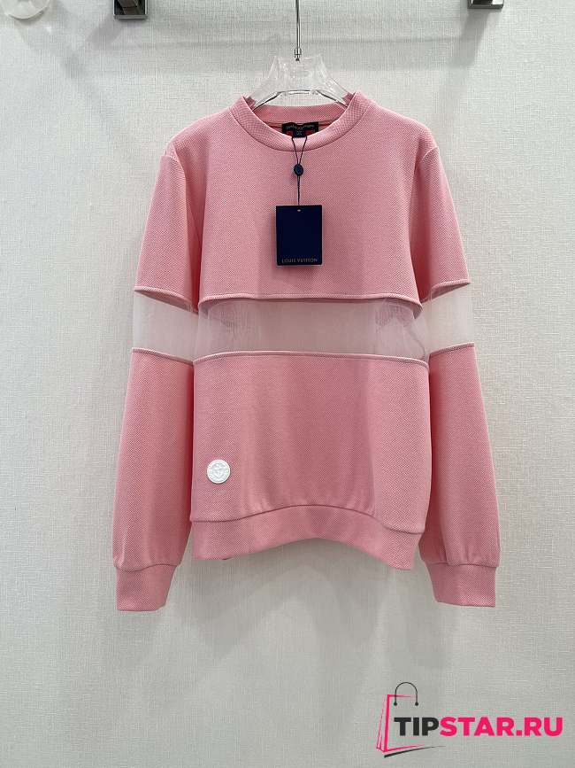 Louis Vuitton Tulle Insert Knit Pullover Pink - 1