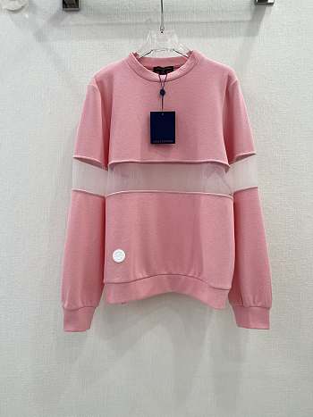 Louis Vuitton Tulle Insert Knit Pullover Pink