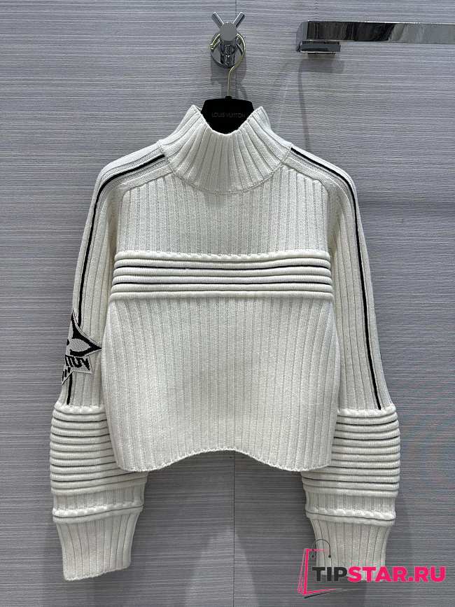 Louis Vuitton Contrast Accent Cropped Pullover White - 1