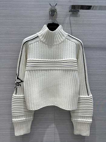 Louis Vuitton Contrast Accent Cropped Pullover White