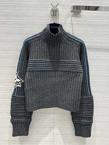 Louis Vuitton Contrast Accent Cropped Pullover Gray