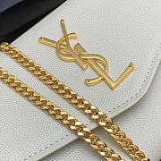 YSL Uptown Chain Wallet In Grain De Poudre Embossed Leather White Size 19x12x3 cm - 2