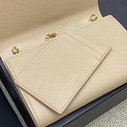 YSL Uptown Chain Wallet In Grain De Poudre Embossed Leather Beige Size 19x12x3 cm - 4