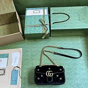 Gucci GG Marmont Mini Shoulder Bag 446744 Black Velvet Size 22x13x6 cm - 2