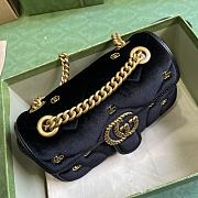 Gucci GG Marmont Mini Shoulder Bag 446744 Black Velvet Size 22x13x6 cm - 3