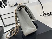 Chanel Classic Flap Bag Gray Grained Calfskin Gold Hardware Size 25cm - 5