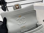 Chanel Classic Flap Bag Gray Grained Calfskin Gold Hardware Size 23cm - 2