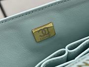Chanel Classic Flap Bag Light Blue Grained Calfskin Gold Hardware Size 23cm - 5