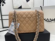 Chanel Classic Flap Bag Dark Beige Grained Calfskin Silver Hardware Size 23cm - 4