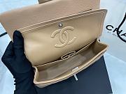 Chanel Classic Flap Bag Dark Beige Grained Calfskin Silver Hardware Size 23cm - 3